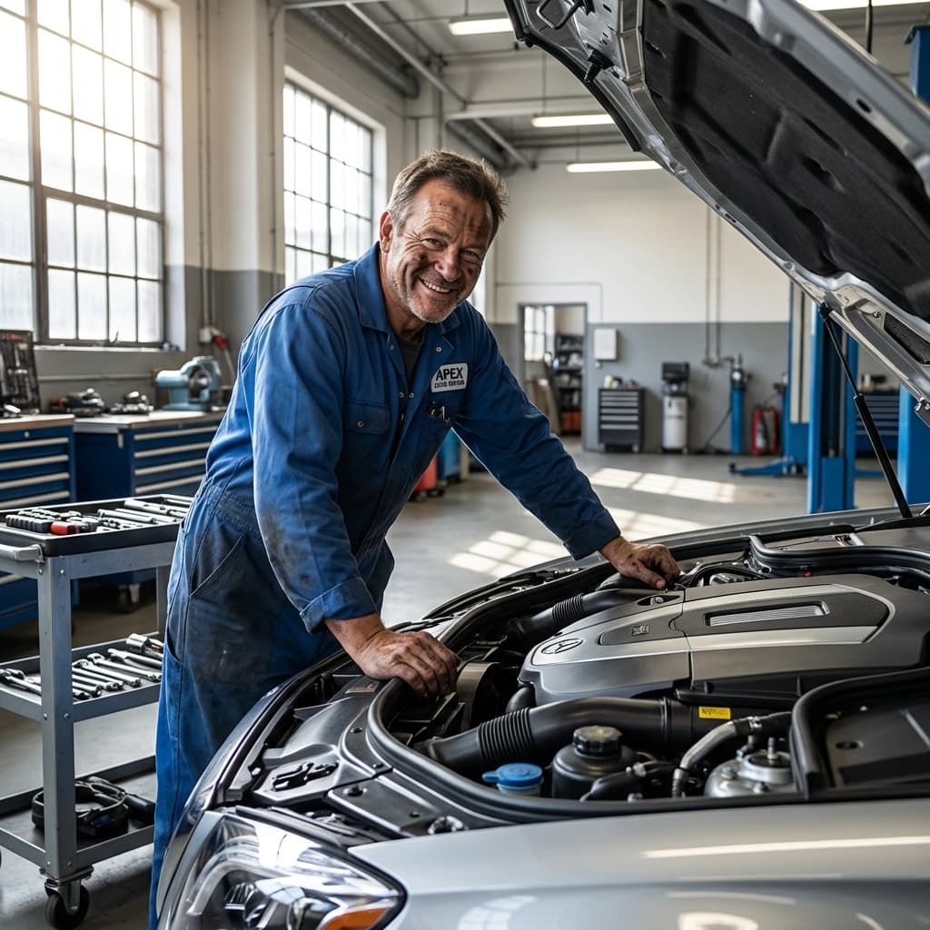 Mécanicien expert travaillant sur un moteur