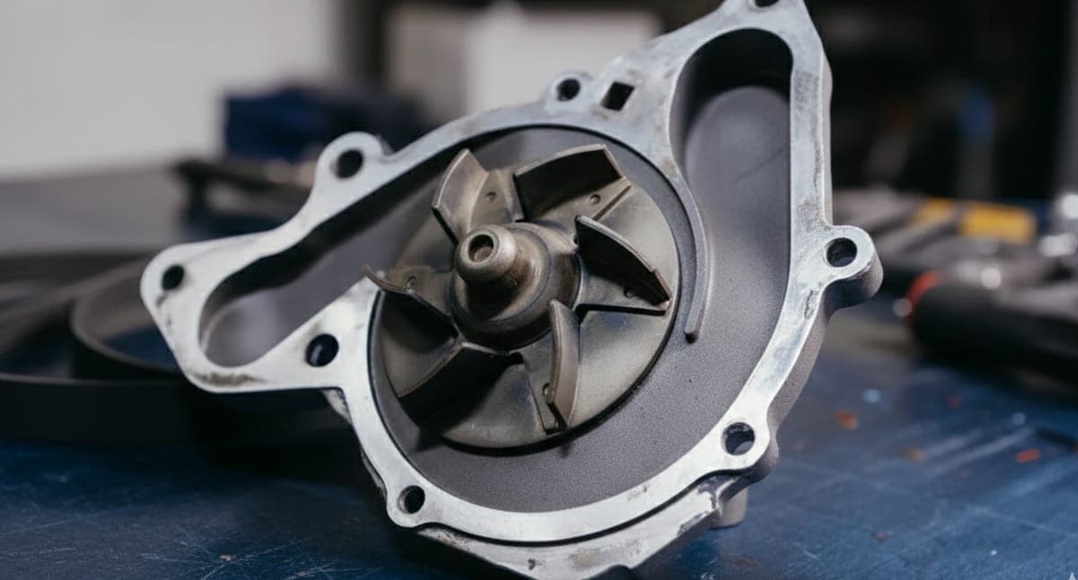 Vue interne d'une pompe à eau avec sa turbine